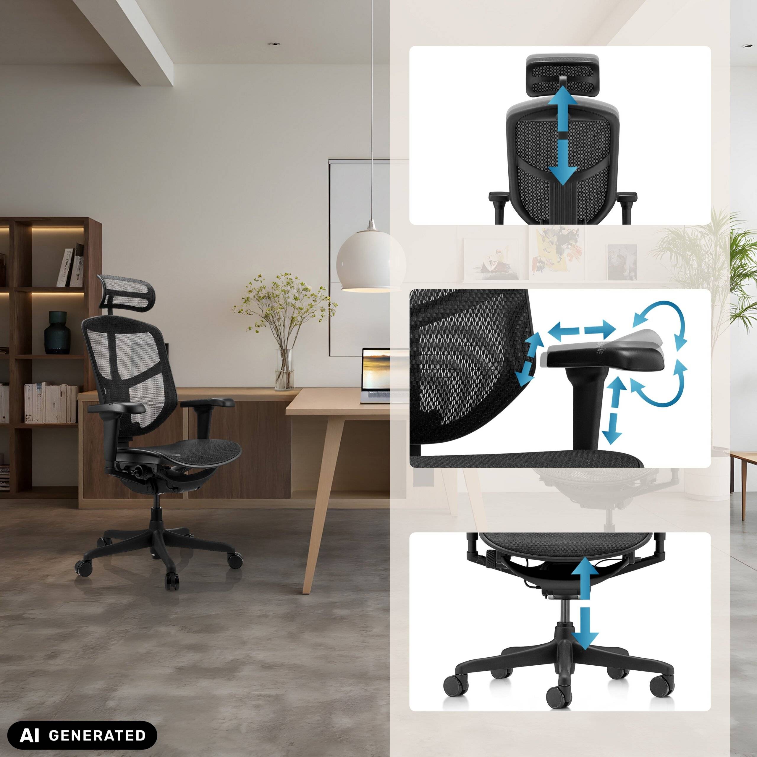 Bürostuhl Chefsessel ENJOY ULTRA GEN2 Netzstoff schwarz hjh OFFICE-4