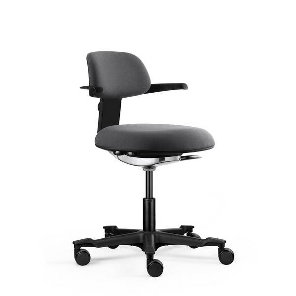Arbeitsstuhl Drehstuhl WORK 40 Sitz Stoff Rücken Stoff dunkelgrau hjh OFFICE