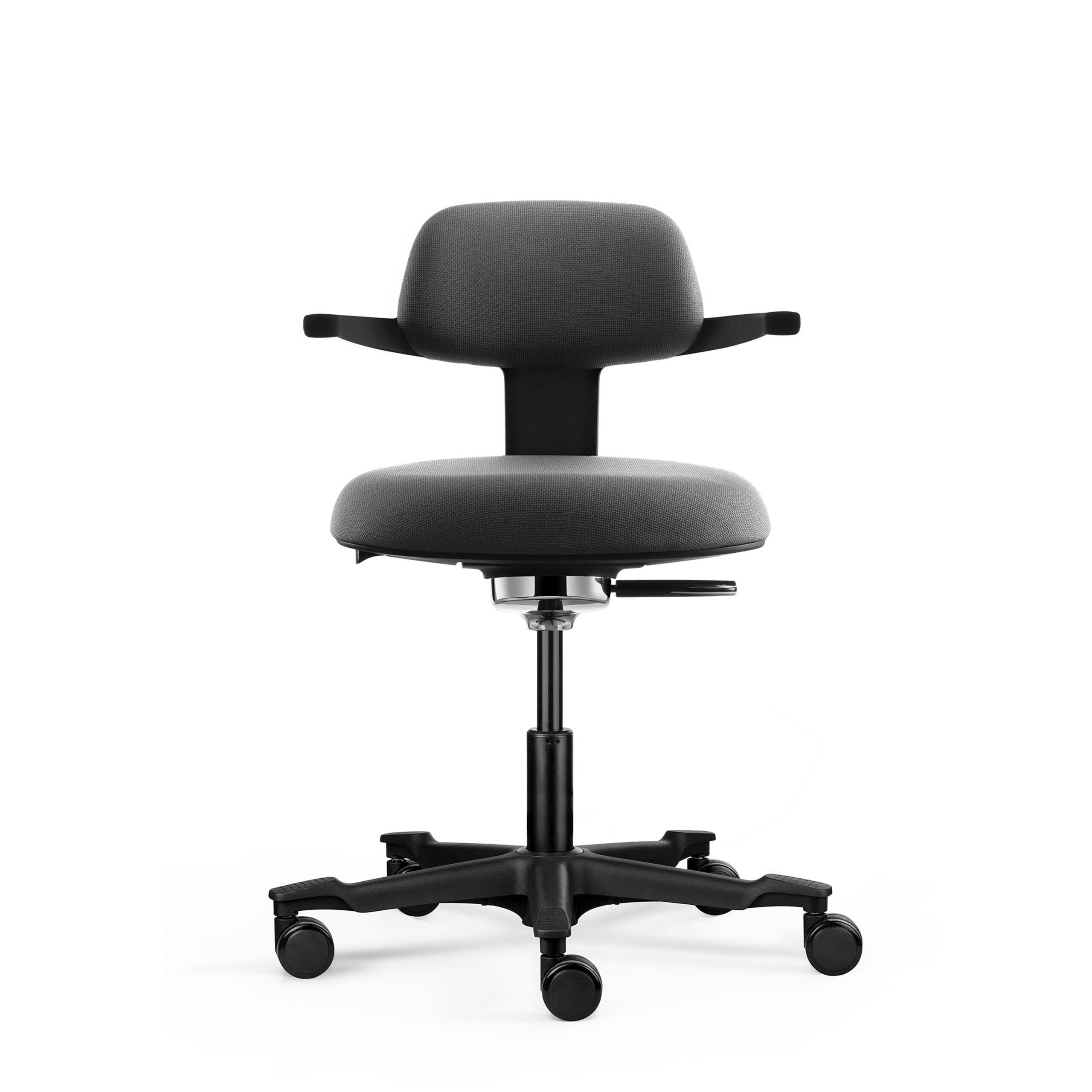 Arbeitsstuhl Drehstuhl WORK 40 Sitz Stoff Rücken Stoff dunkelgrau hjh OFFICE-1