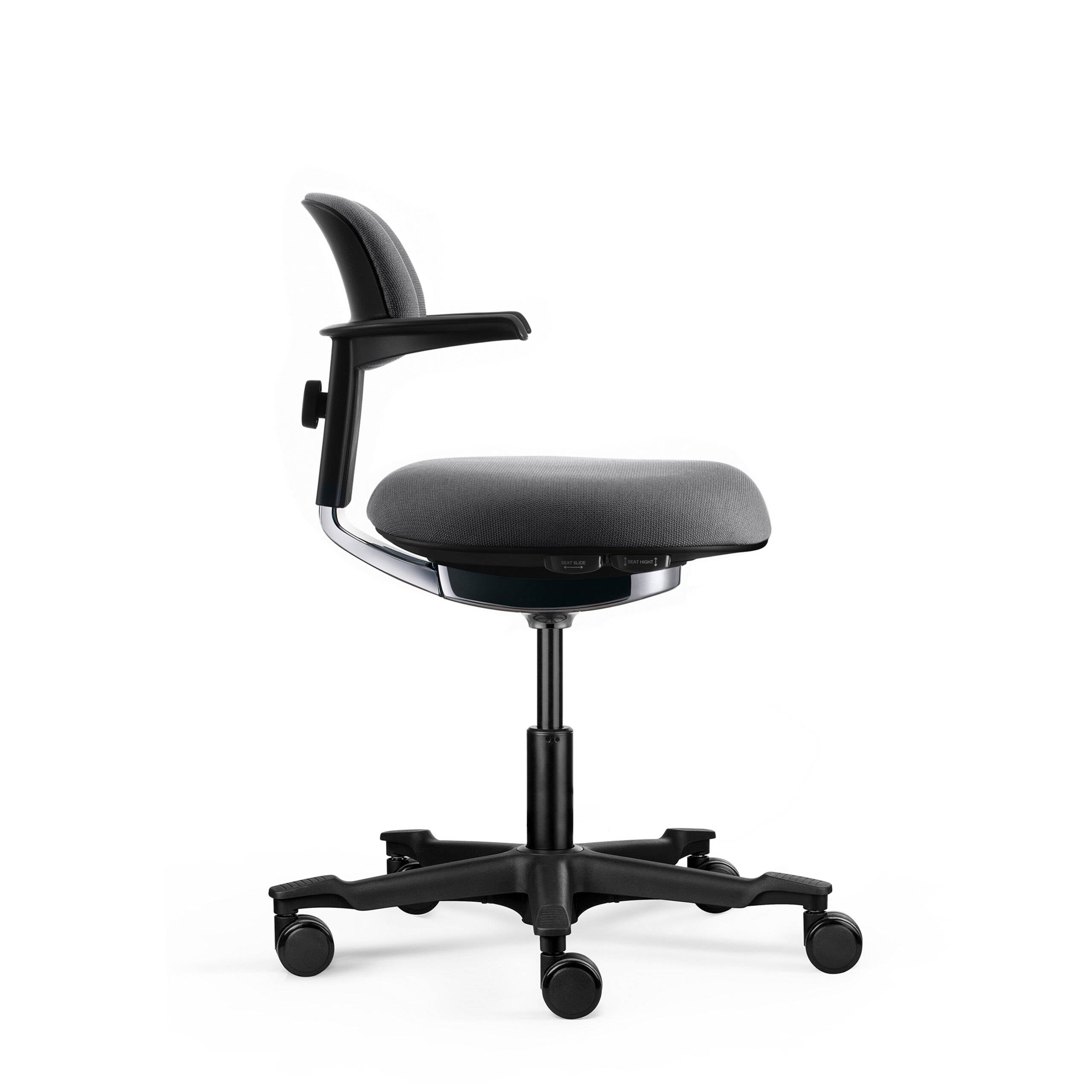 Arbeitsstuhl Drehstuhl WORK 40 Sitz Stoff Rücken Stoff dunkelgrau hjh OFFICE-2