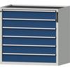 Schubladenschrank NFC-Schloss 6 x 150 mm Schubladen HxBxT 980 x 1060 x 675 mm blau. Anton Kessel GmbH |