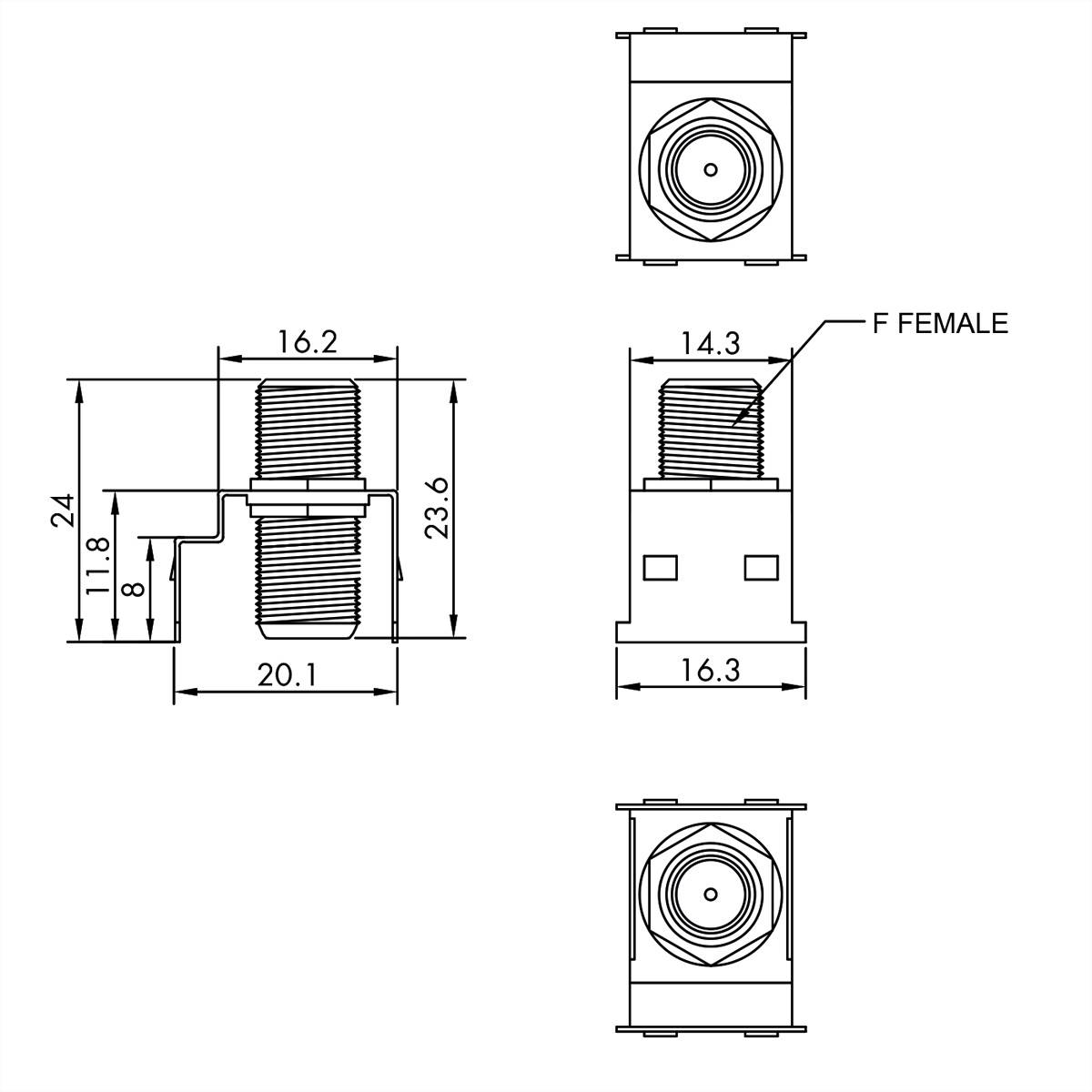 ROLINE RCA-Keystone-Kupplung, Metall, rot-1
