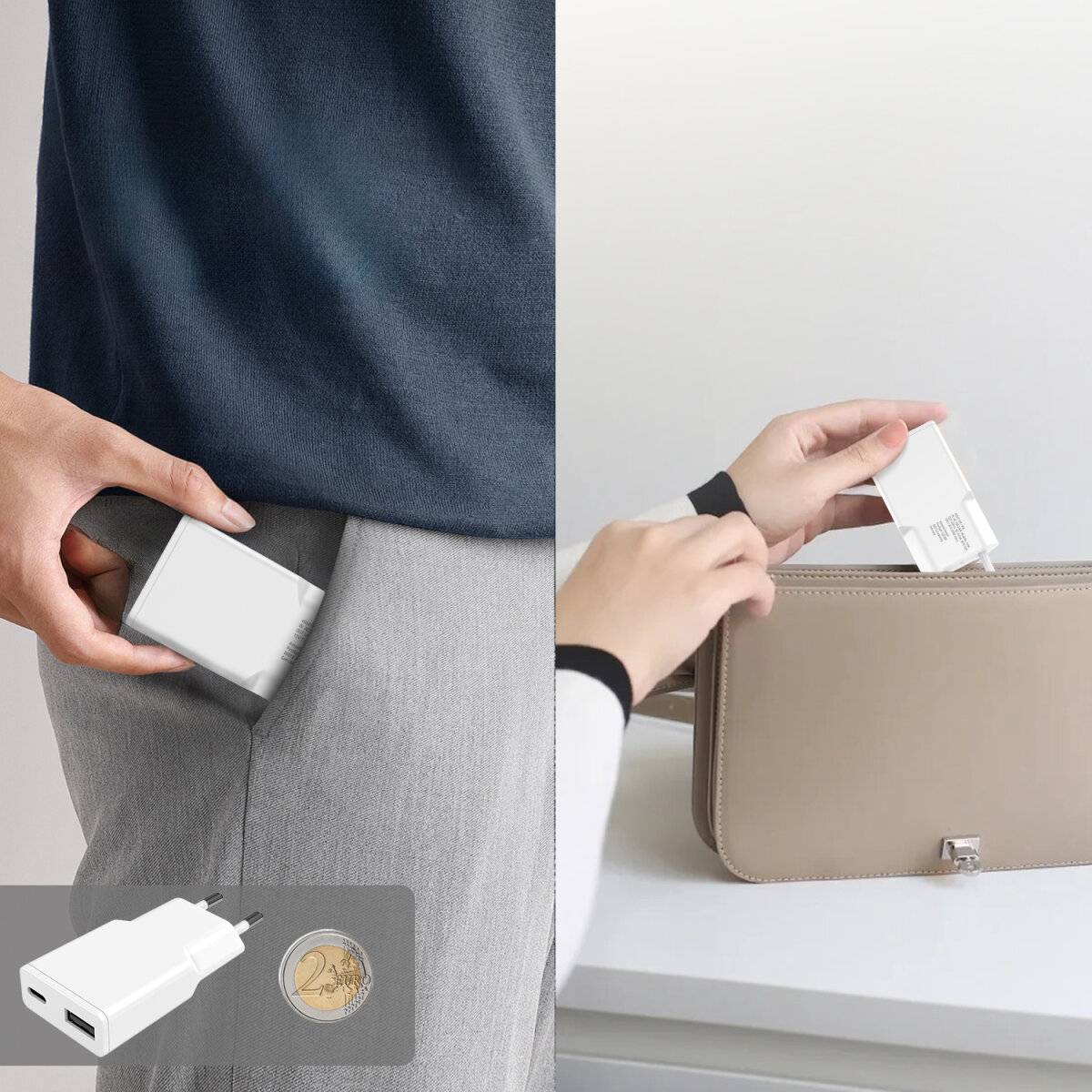 4smarts PDPlug Slim Duos - Netzteil - GaN - 20 Watt - 3 A - HiSilicon Fast Charging, SCP, QC 2.0, QC-3
