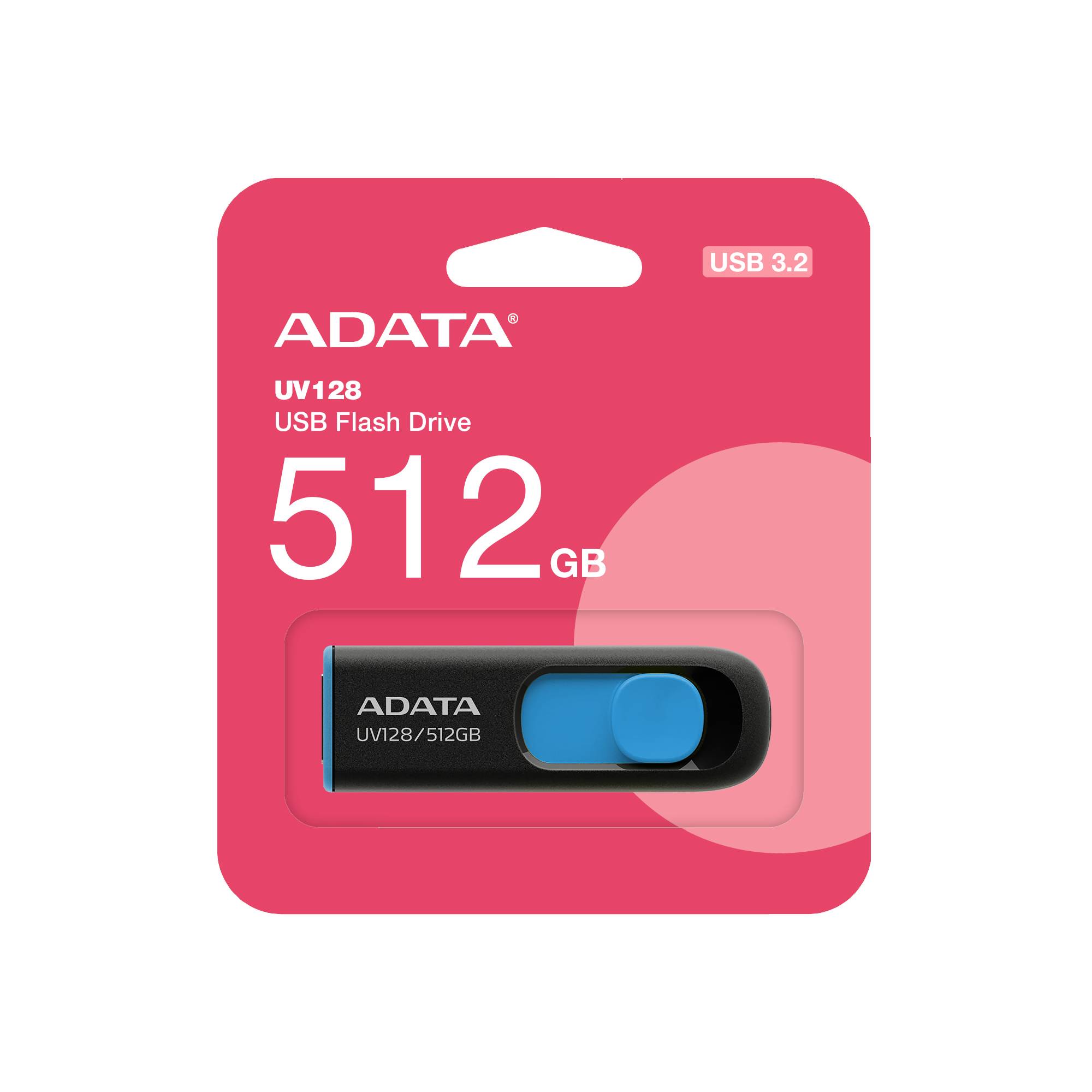 ADATA UV128 - USB-Flash-Laufwerk - 512 GB - USB 3.2 Gen 1-3