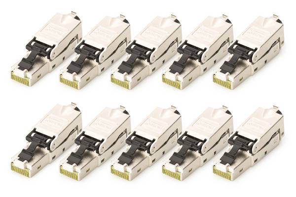 DIGITUS Feldstecker CAT 6A STP mit Staubschutzkappe 10 Stk. Multimedia-Technik Netzwerkzubehör
