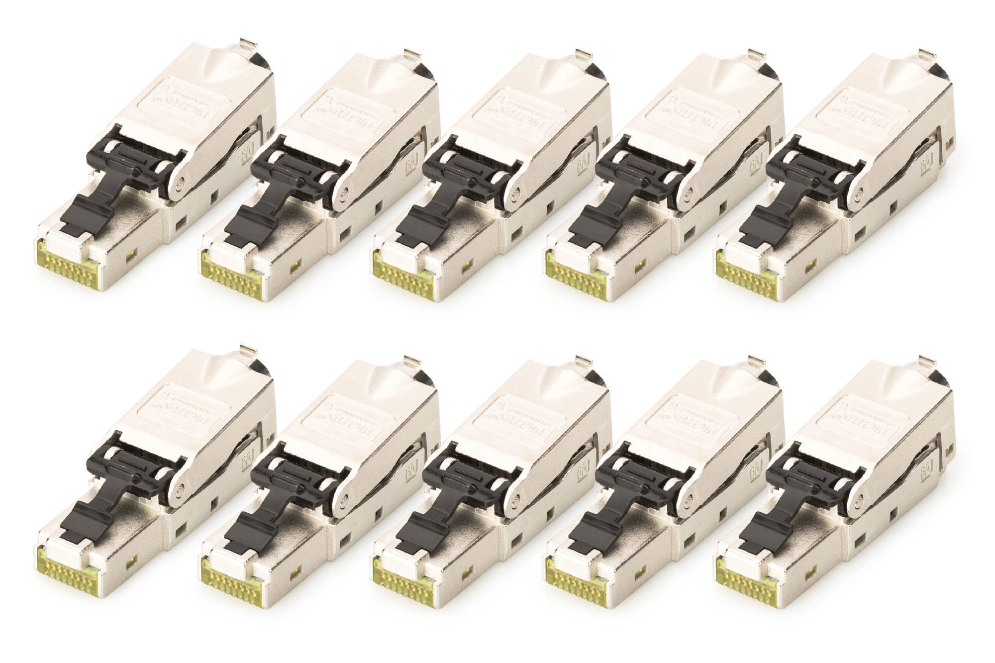 DIGITUS Feldstecker CAT 6A STP mit Staubschutzkappe 10 Stk. Multimedia-Technik Netzwerkzubehör-0
