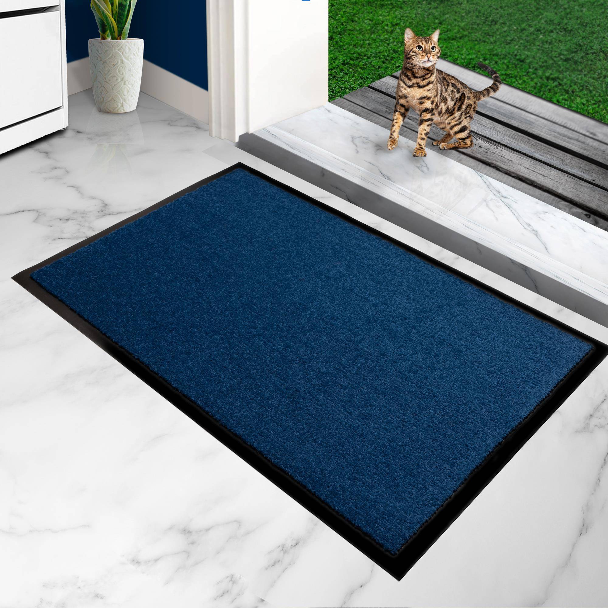 Furni24 Fußmatte - Blau, 60 x 90 cm-1