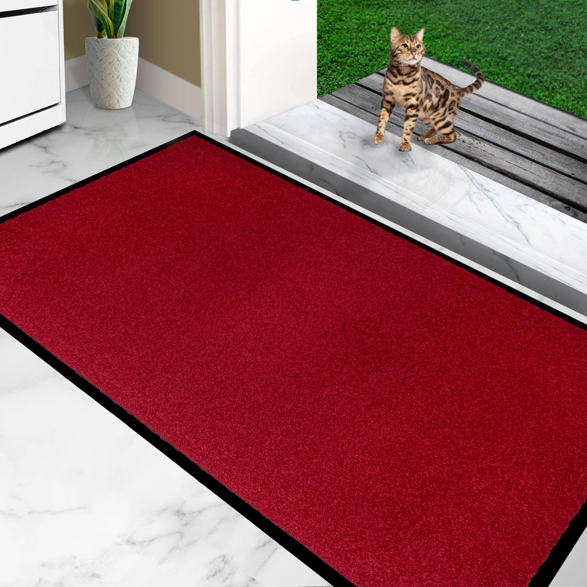 Furni24 Fußmatte - Rot, 90 x 150 cm-1