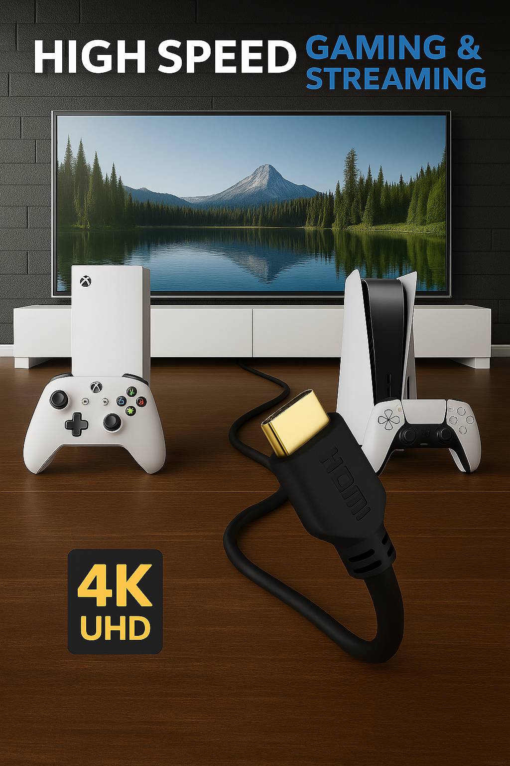 HDMI Kabel 1,5m High Speed 2.0 Schwarz – mit Ethernet, eARC, 3D, 4K Ultra HD für PS4, Xbox, TV, PC, Beamer-4