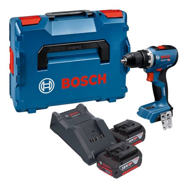 Bosch GSR 18V-65 Professional Akku Bohrschrauber 18 V 63 Nm Brushless + 2x Akku 4,0 Ah + Ladegerät + L-Boxx
