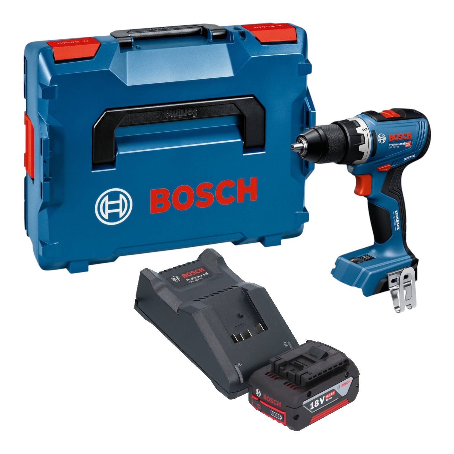 Bosch GSR 18V-65 Professional Akku Bohrschrauber 18 V 63 Nm Brushless + 1x Akku 4,0 Ah + Ladegerät + L-Boxx-0