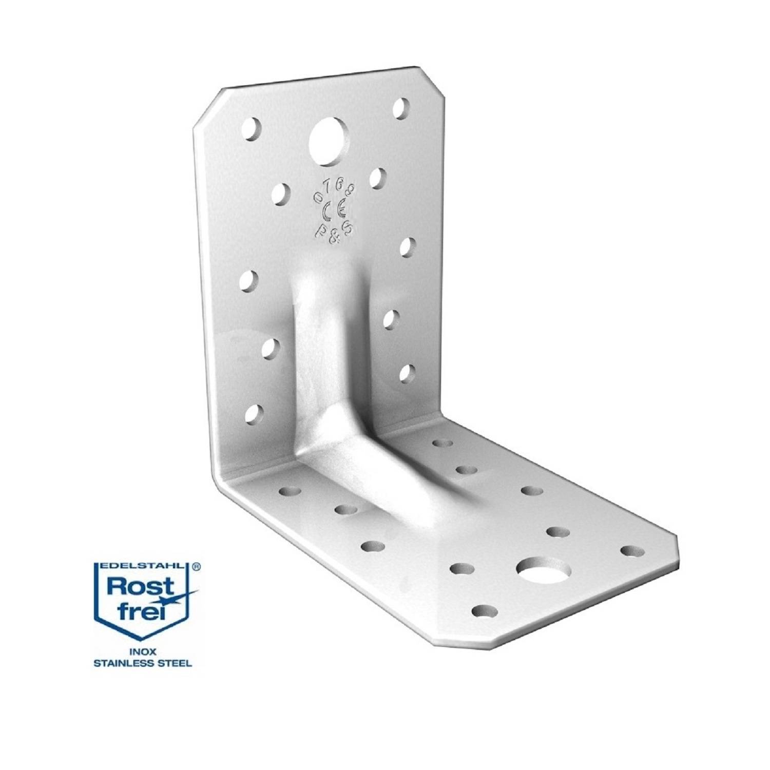 Winkelverbinder Montagewinkel schwer mit Rippe 90 x 90 x 65 x 2,5 mm Edelstahl A2 - 20er-Pack-0