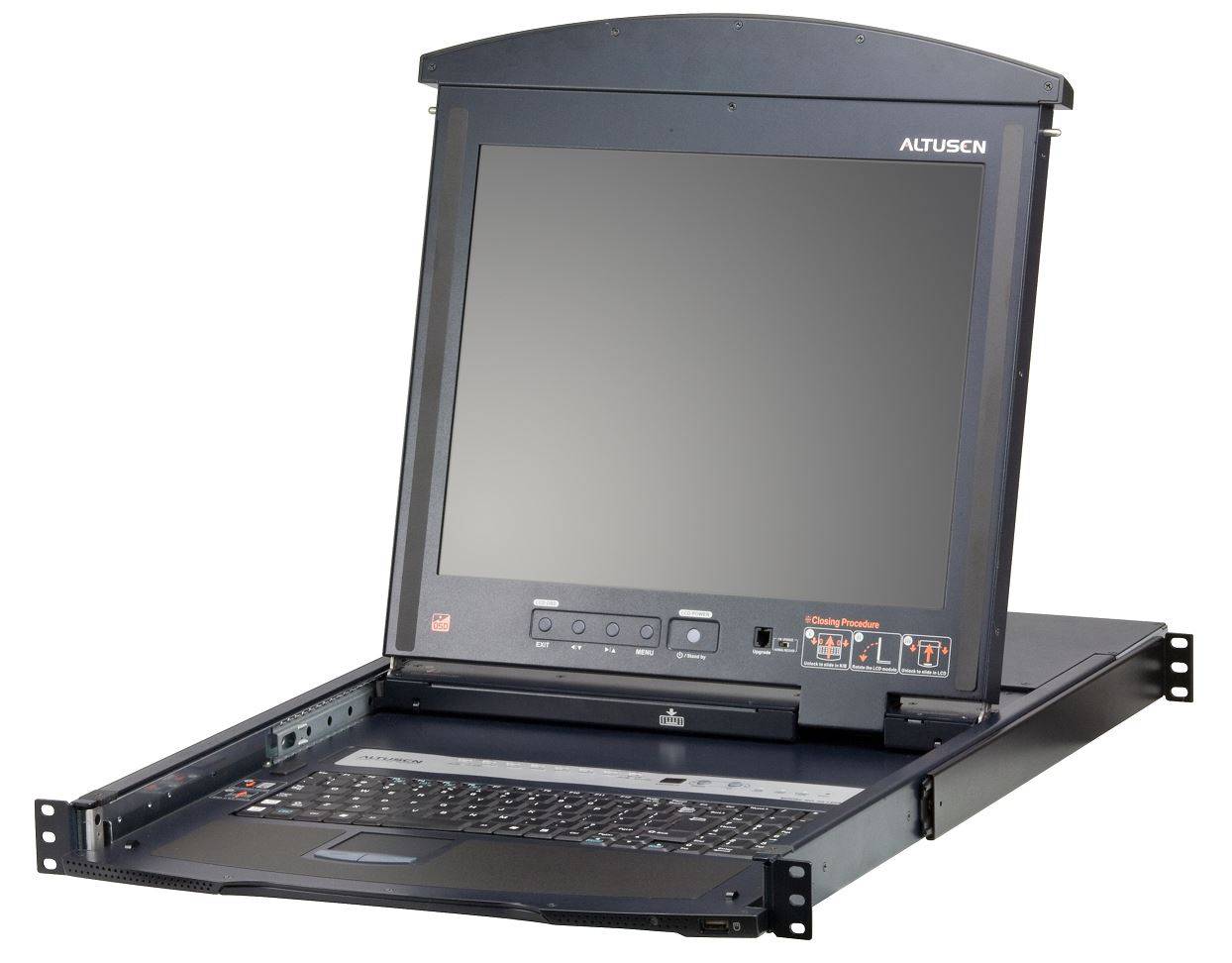 ATEN 16-Port Cat 5 Dual Rail 17i LCD KVM Switch with USB Peripheral Support Broadcast-0