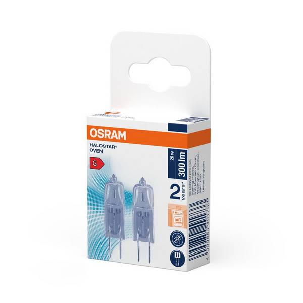 Doppelpack 2x Osram Halostar Backofen G4 Kapsel 20W 300lm - 929 Extra Warmweiß