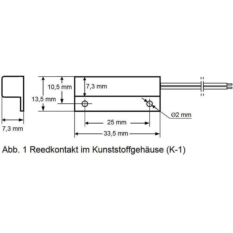 Satel K-1 BR Aufbau Magnetkontakt braun 30cm Kabel, Öffnungsmelder | Einsatzgebiet:Tür, Fenster | Detektionsverfahren:M-1
