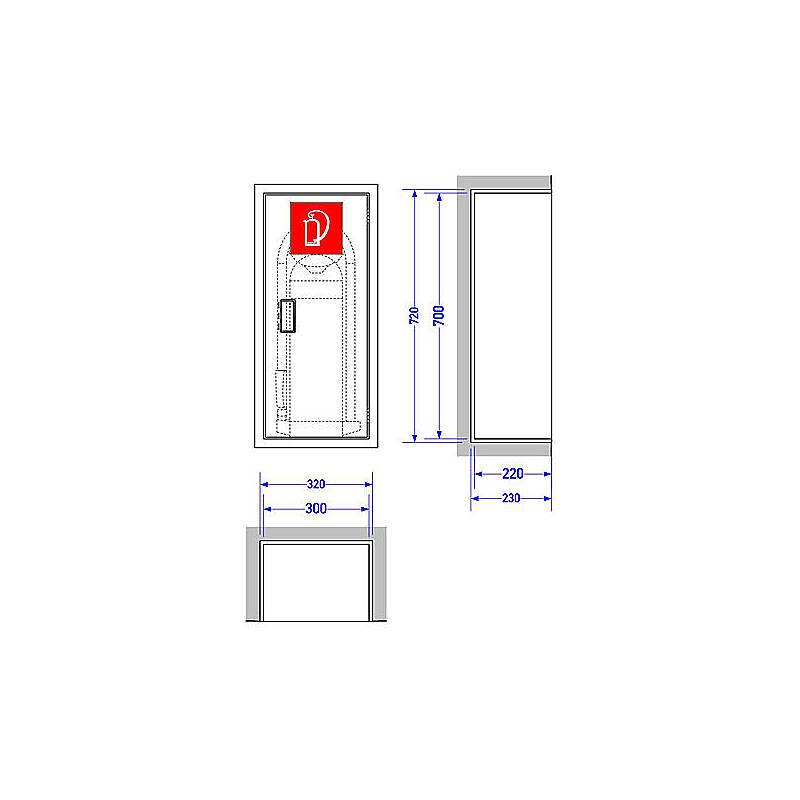 GLORIA Löscher P12 PRO + ES-FL-12 Kasten + Schild-4