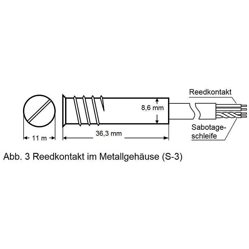Satel S-3 Einbau Magnetkontakt + Sabo Alu-Gehäuse, Öffnungsmelder | nach Richtlinien:EN 50131 Grad 2 | Einsatzgebiet:Tü-2