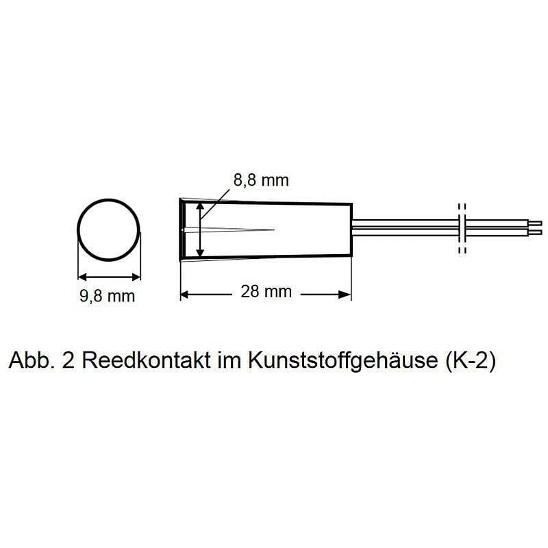 Satel K-2 BR Einbau Magnetkontakt braun 30cm Kabel, Öffnungsmelder | Einsatzgebiet:Tür, Fenster | Detektionsverfahren:M-2