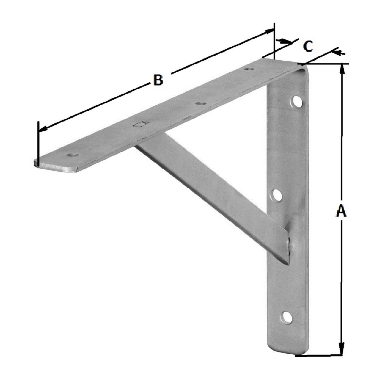Pollmann 2369504 Konsole Wandwinkel Regalträger Stütze mit Steg schwer 330 x 500 mm weiß beschichtet - 10er-Pack-1