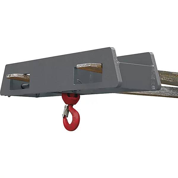 Stapler-Aufsatz mit Lasthaken über 2 Gabelzinken Tragfähigkeit 5000 kg grau. Florian Eichinger GmbH 84182949