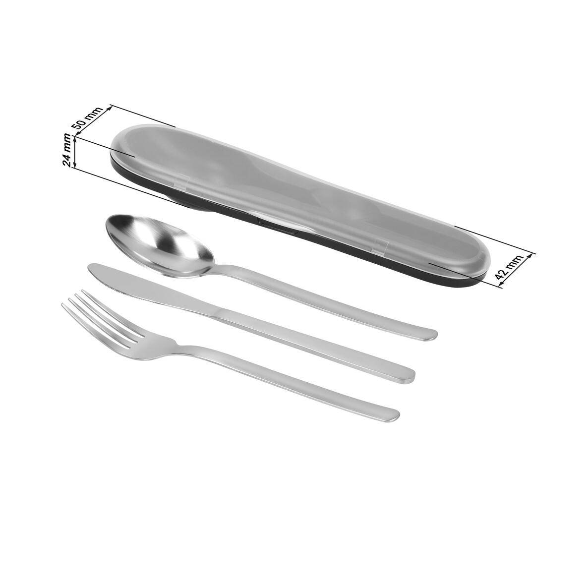 Besteck-Set im PP case "YOKA", grau-4