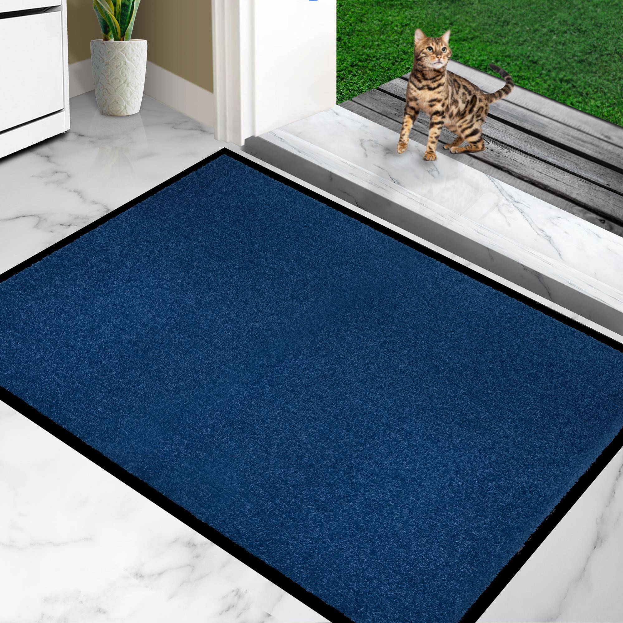 Furni24 Fußmatte - Blau, 80 x 120 cm-1