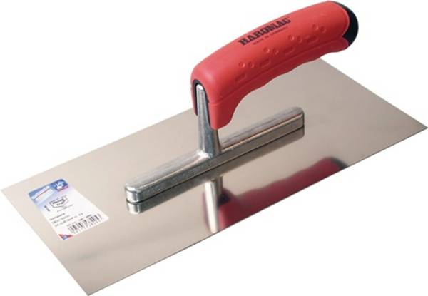Glättekelle L.280mm B.130mm 2K-Griff Zahn 4x4mm rostfr.VA HAROMAC