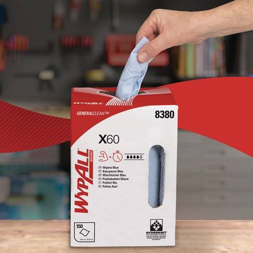 WYPALL Wischtücher X60 24,5x42cm hellblau 150 Blatt-0