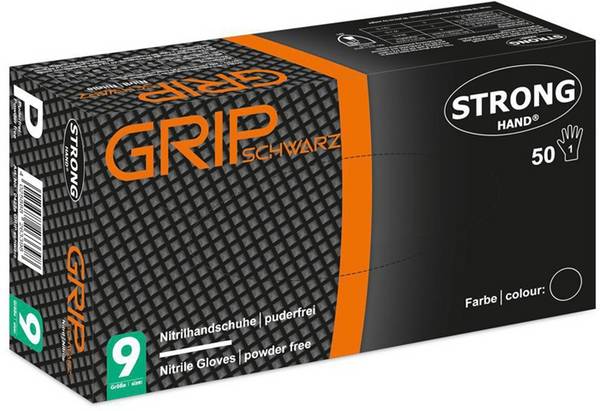 Einw.-Handsch.Grip Schwarz Gr.8 schwarz Nitril 50 St./Box