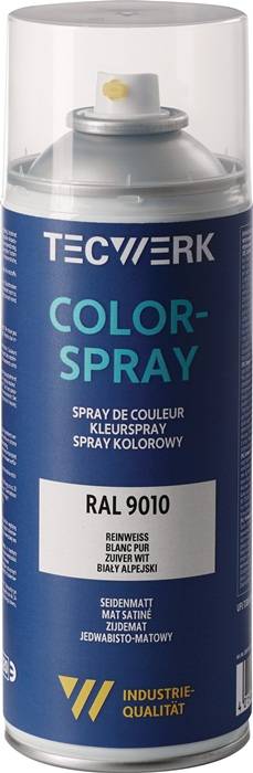 Colorspray reinweiß seidenmatt RAL 9010 400ml Spraydose TECWERK-0