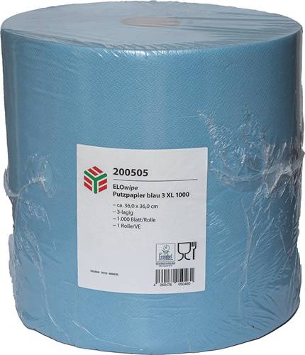 Putztuch ELOwipe XL L.ca.360 mxB.ca.360mm blau 3-lagig 1 Rl.à 1000 Bl.ELOS-0