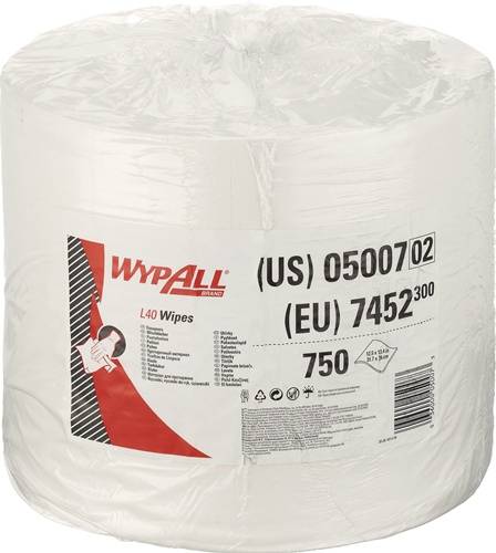 Wischtuch WYPALL L40 7452 L.ca.315 mmxB.ca.310mm weiß 1-lagig 750 Tü./Rl.WYPALL-0