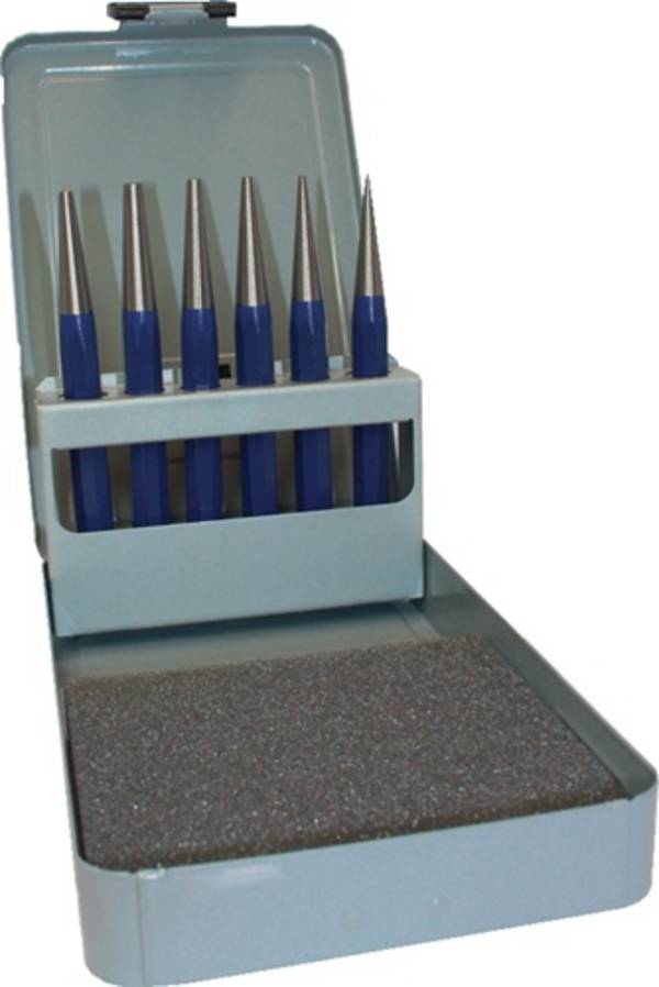 Durchtreibersatz 6tlg.1-2-3-4-5+Körner-D.4mm Metallkass.TECWERK