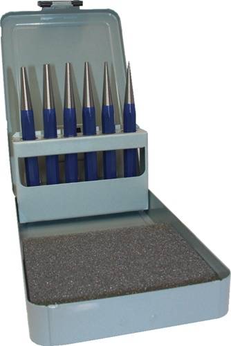 Durchtreibersatz 6tlg.1-2-3-4-5+Körner-D.4mm Metallkass.TECWERK-0
