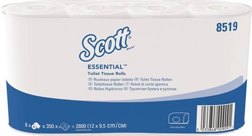 Toilettenpapier SCOTT® ESSENTIAL 8519 2-lag.,Kleinrollen 64 RL a 350 Blätter-0