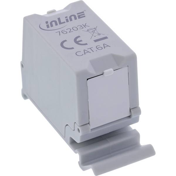 InLine® Cat.6A RJ45-Doppelkupplung für Hutschiene