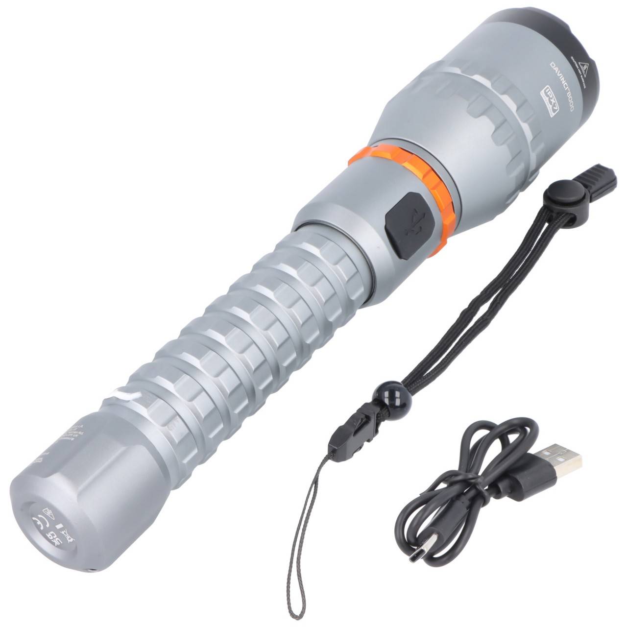 NEBO Davinci 8000 LED Taschenlampe, 8000 Lumen, bis zu 206 Meter Leuchtweite, wiederaufladbar-1