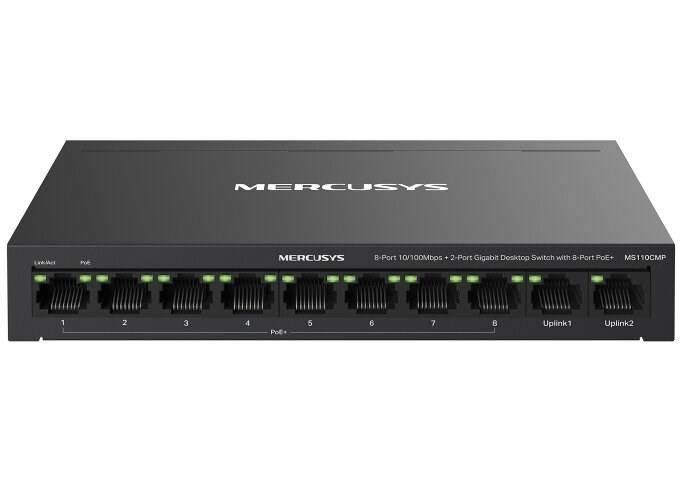 Mercusys 10-Port Fast Ethernet PoE Network Switch Black-0