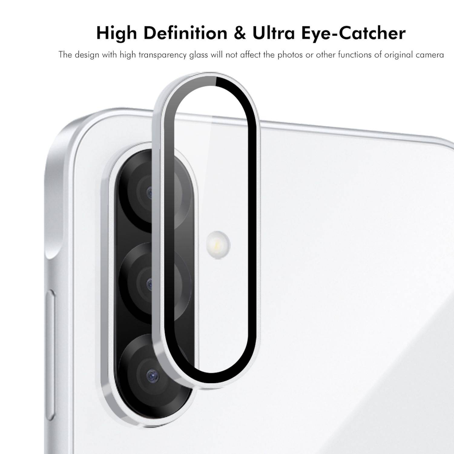 Für Samsung Galaxy A26 / A36 / A56 Aluminium Schutz Ring Kamera + H9 Tempered Hart Glas Schwarz-1