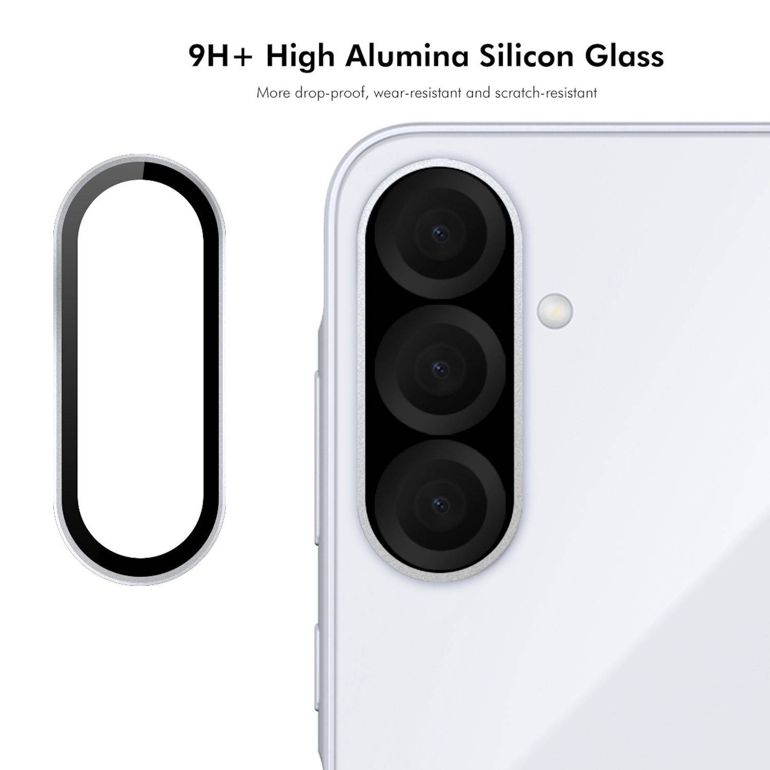 Für Samsung Galaxy A26 / A36 / A56 Aluminium Schutz Ring Kamera + H9 Tempered Hart Glas Schwarz-2