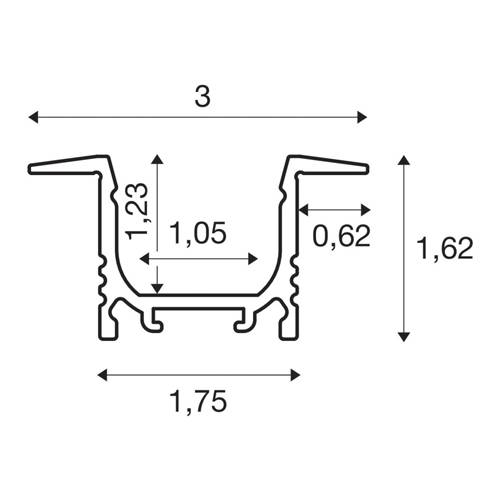 SLV LED-Einbauprofil 2m 1000458-1
