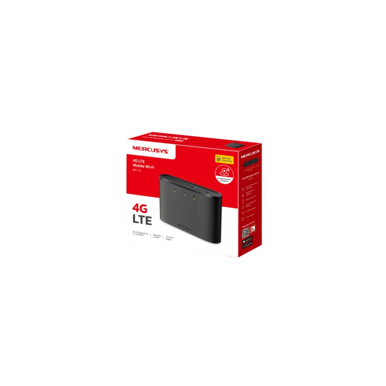 Mercusys MT110, Router für Mobilfunknetz, Schwarz, Akkustand, WLAN, 802.11a, 802.11b, 802.11g, Wi-Fi-3