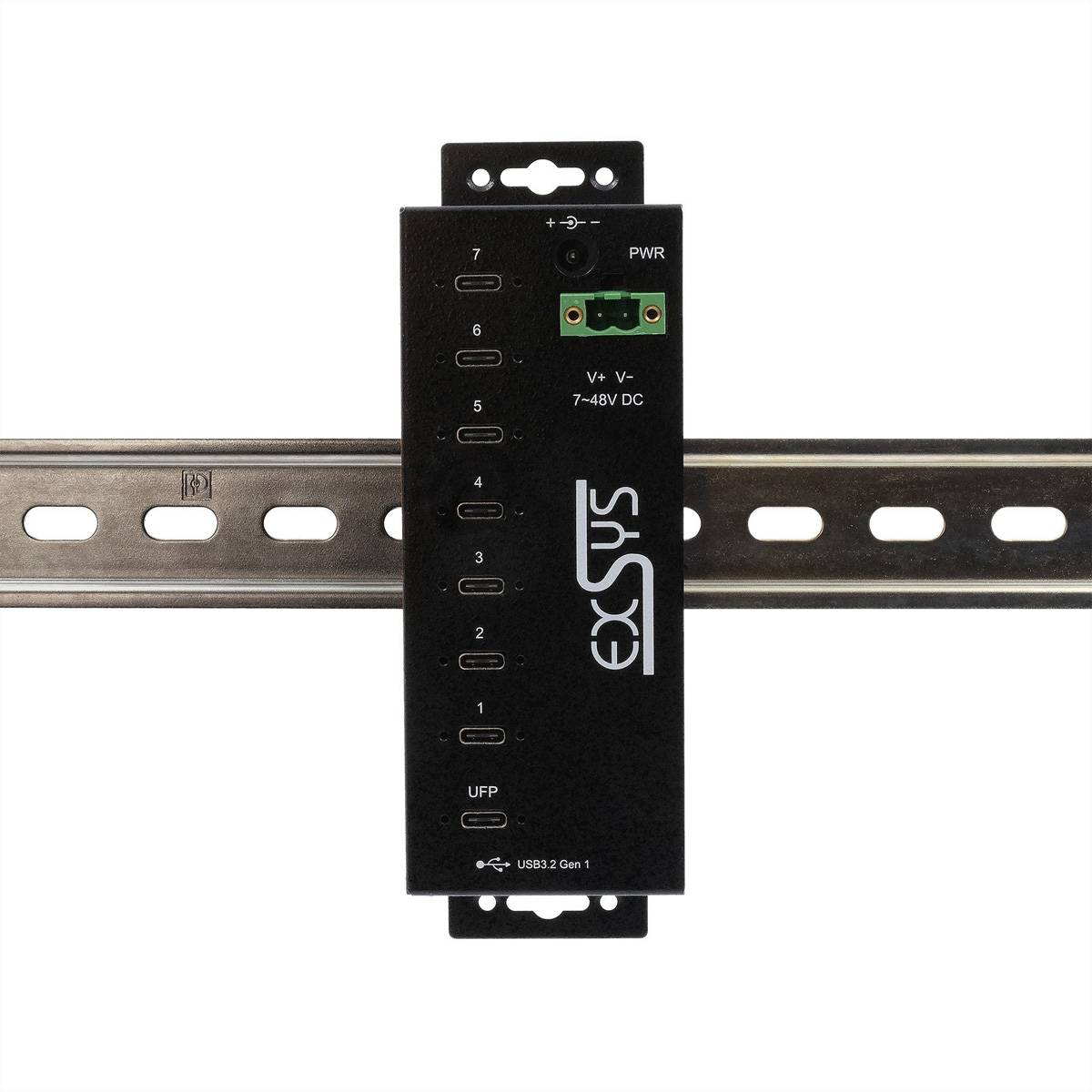 EXSYS EX-1537HMVS Managed 7-Port USB-C 3.2 Gen 1 Metall HUB mit 15KV EDS Überspannungsschutz-3