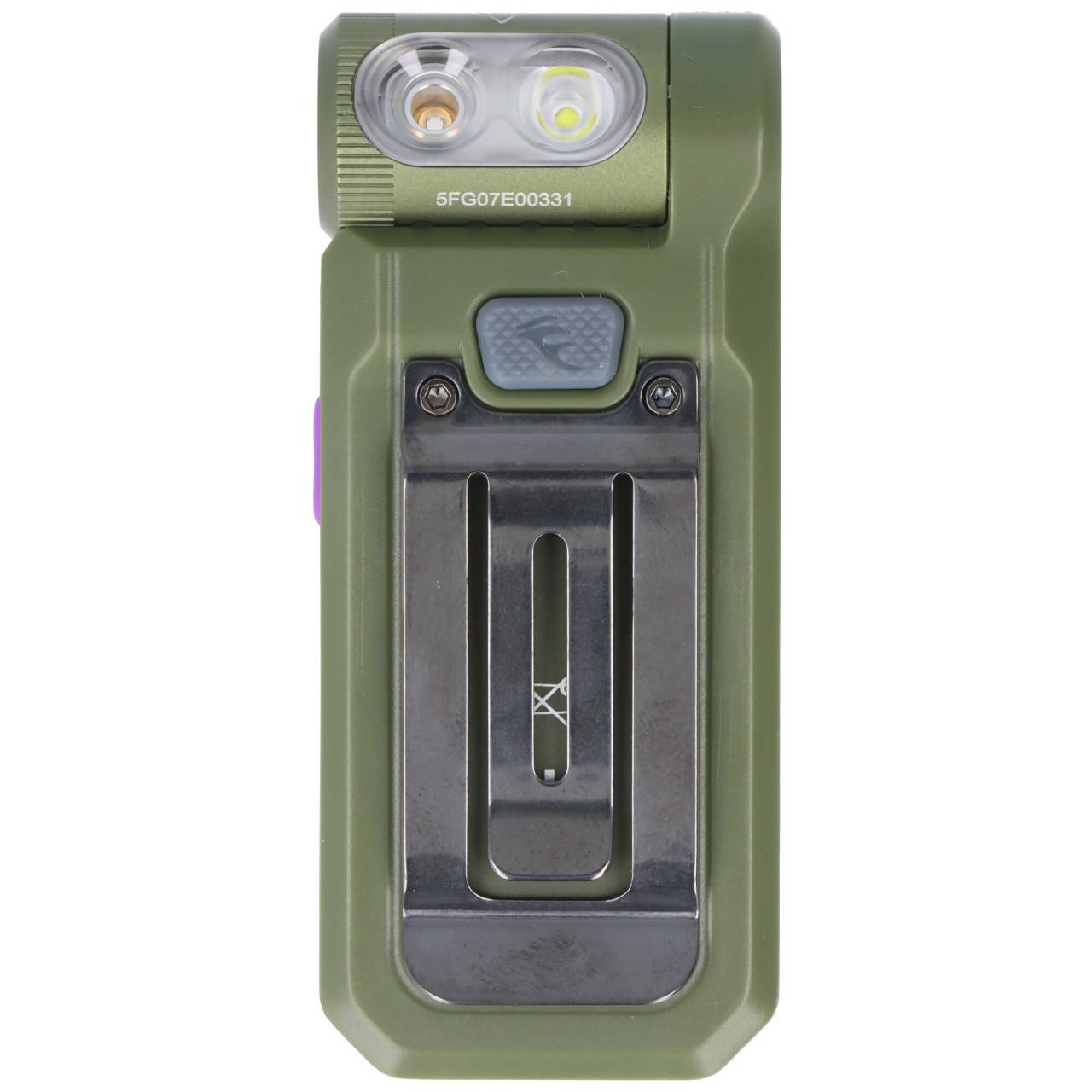 Fenix SW05R-UV LED-Taschenlampe, mit Rotlicht, Clip und Magnet, 200° verstellbarer Lampenkopf, wiederaufladbar grün-0