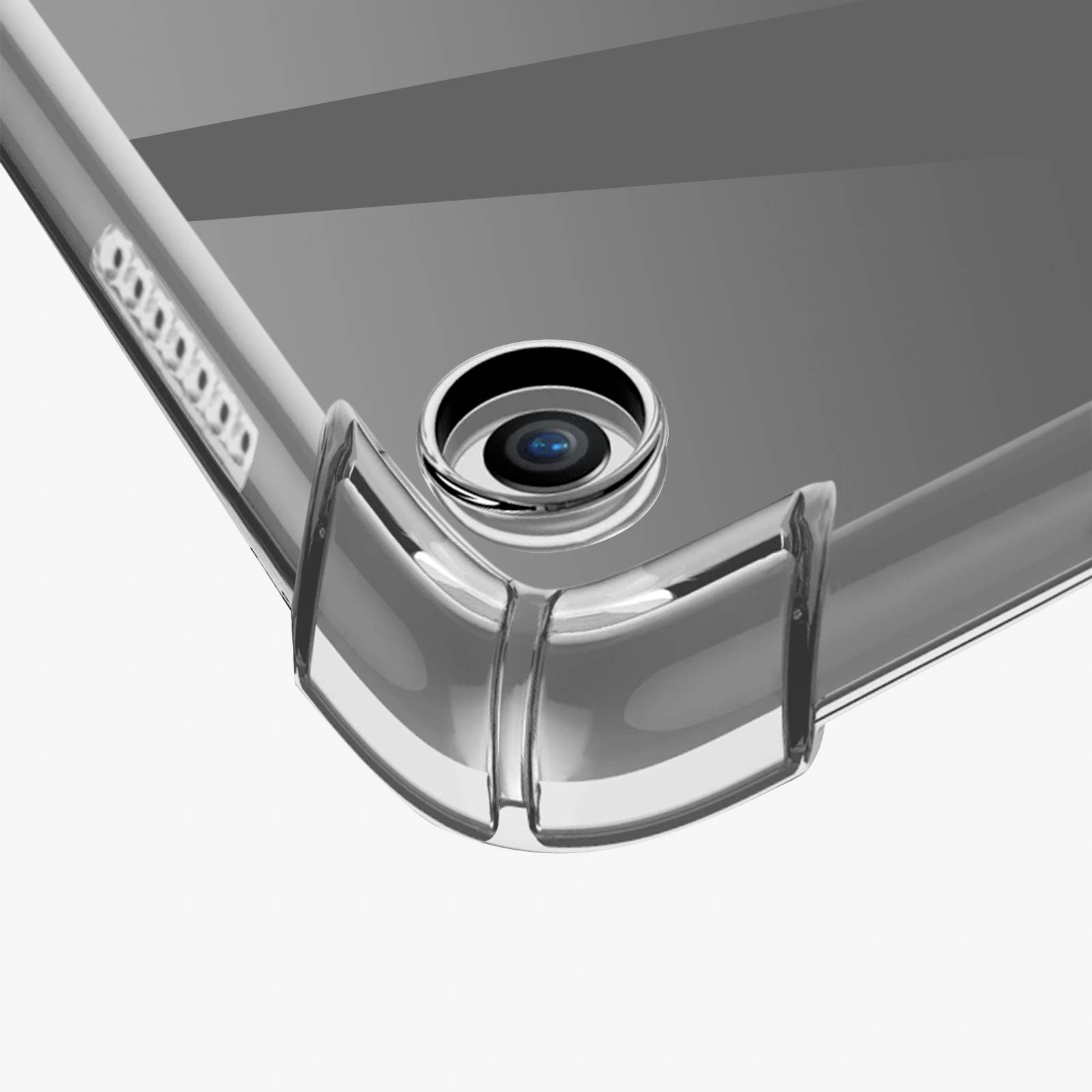 Hülle Samsung Galaxy Tab A9 Plus Silikon Stoßfest und 9H Glas-Folie Transparent Transparent-2