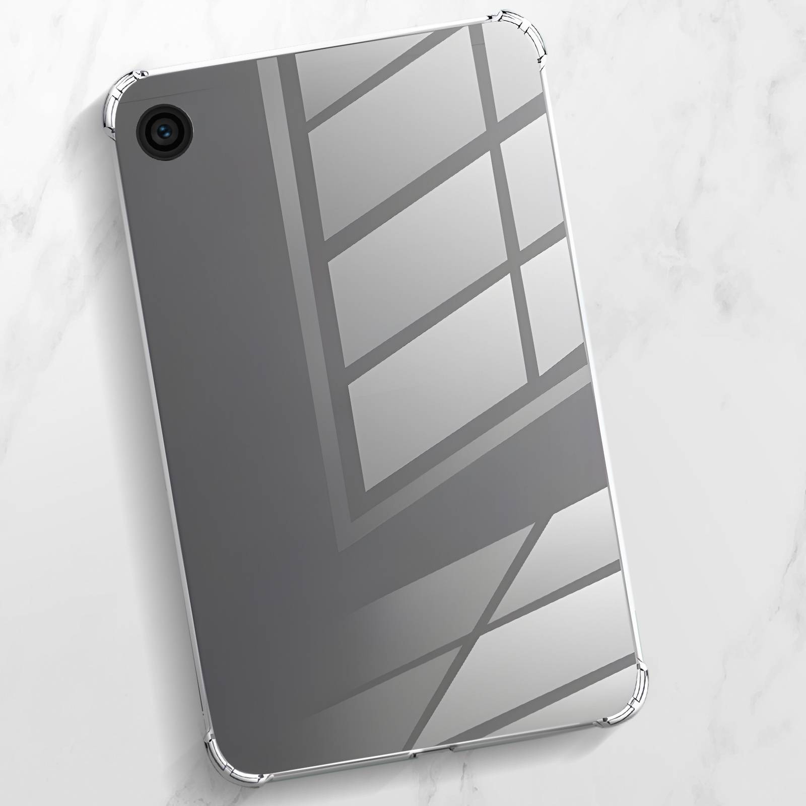 Hülle Samsung Galaxy Tab A9 Plus Silikon Stoßfest und 9H Glas-Folie Transparent Transparent-3