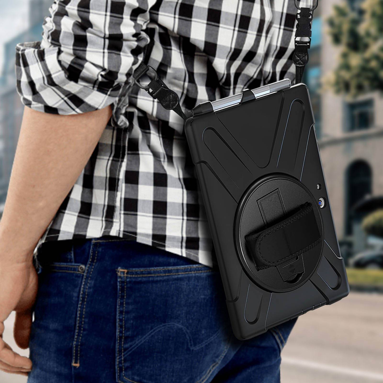 Microsoft Surface Go 10.1 / Go 2 stoßfeste Hybrid Hülle Griff /Ständer – Schwarz Schwarz-3