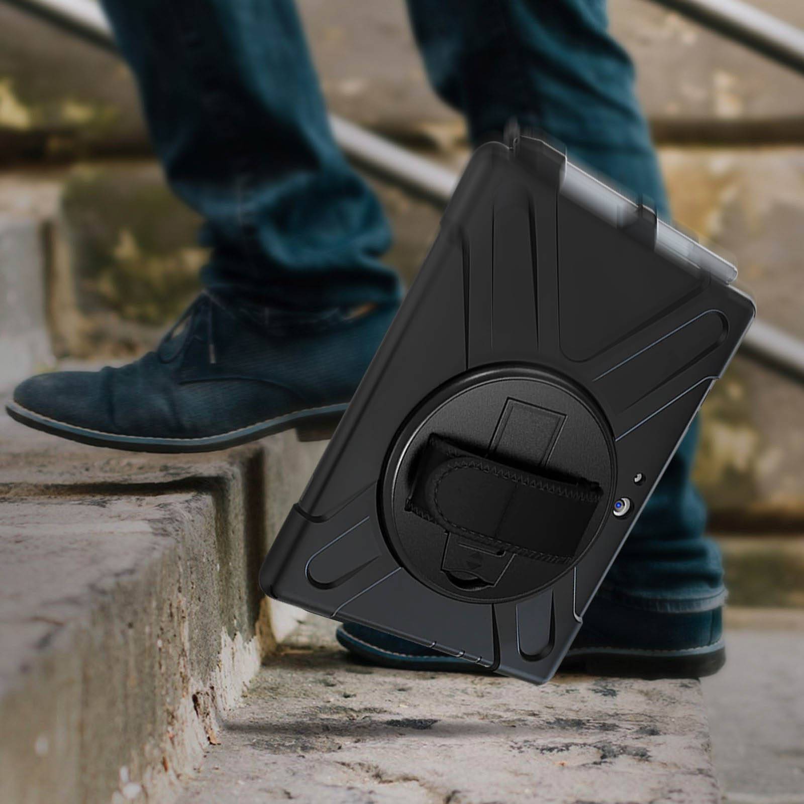 Microsoft Surface Go 10.1 / Go 2 stoßfeste Hybrid Hülle Griff /Ständer – Schwarz Schwarz-4