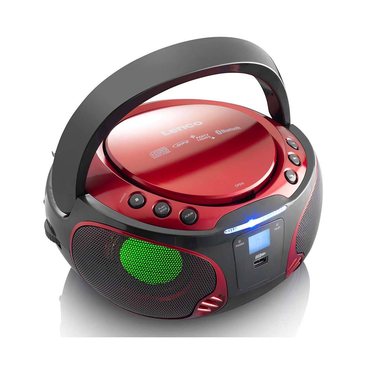LENCO UKW-Radio CD/MP3 tragbar SCD-550 red-1