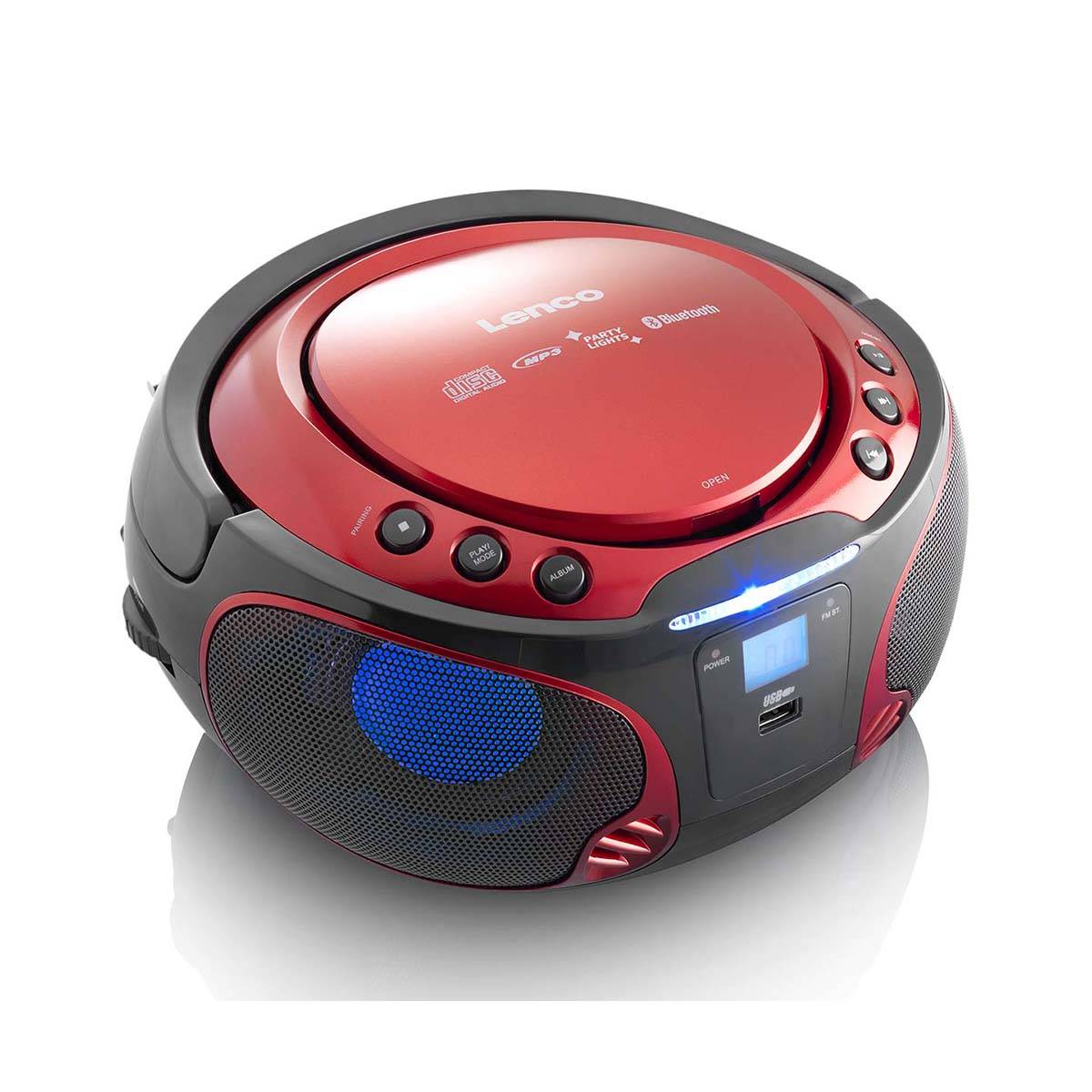 LENCO UKW-Radio CD/MP3 tragbar SCD-550 red-2